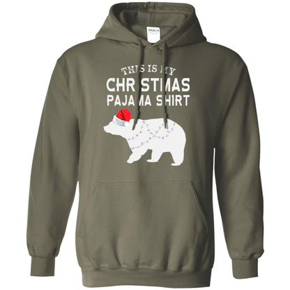 Polar Bear T-shirt This Is My Christmas Pajama Military Green