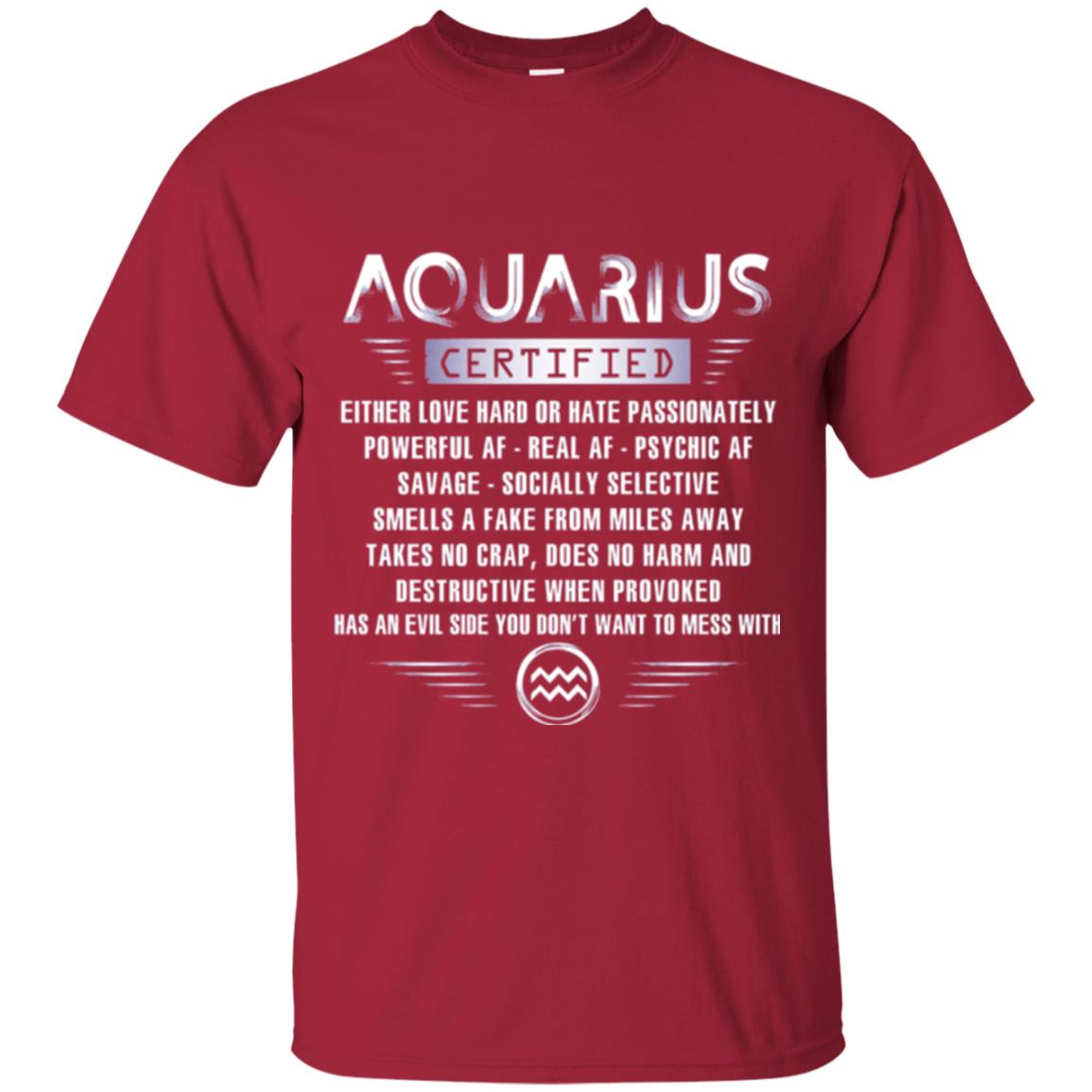 Aquarius Certified Either Love Hard T-shirt Cardinal