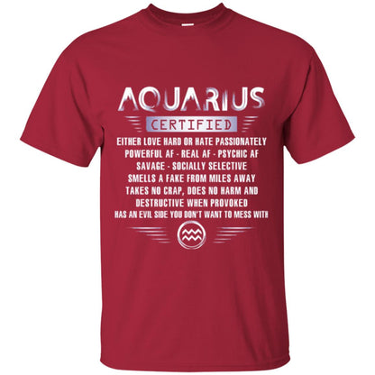 Aquarius Certified Either Love Hard T-shirt Cardinal