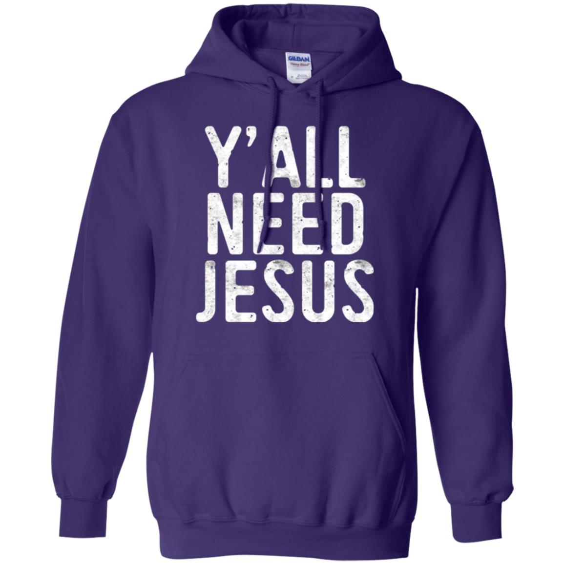 Christian T-shirt Y_all Need Jesus Purple