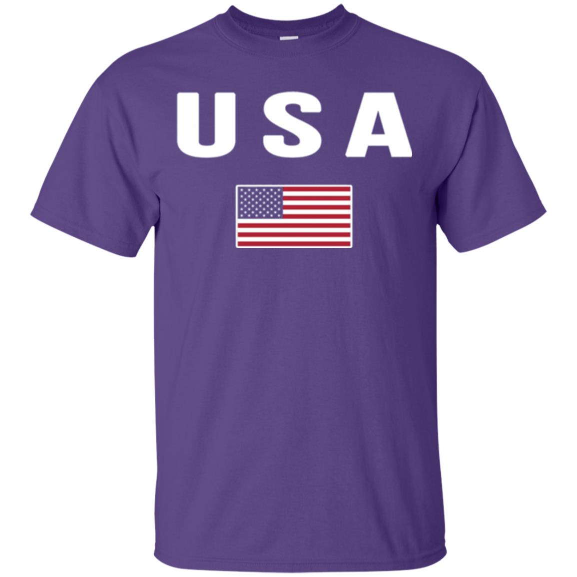 American Flag Us America United States T-shirt Purple