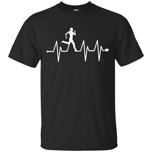 Running T-shirt Athletics Heartbeat Pulse Black
