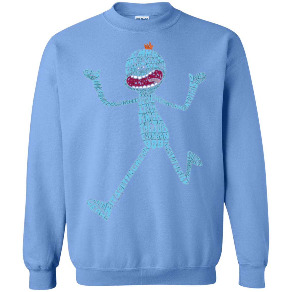 Cartoon T-shirt It_s Mr. Meeseeks Typography Carolina Blue
