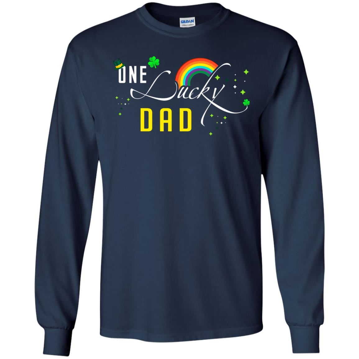 One Lucky Dad St. Patrick_s Day T-shirt Navy