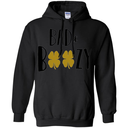 Bad And Boozy Funny Saint Patrick Day Drinking T-shirt Black