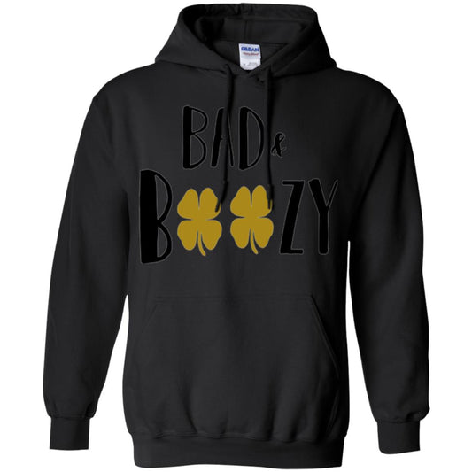 Bad And Boozy Funny Saint Patrick Day Drinking T-shirt Black