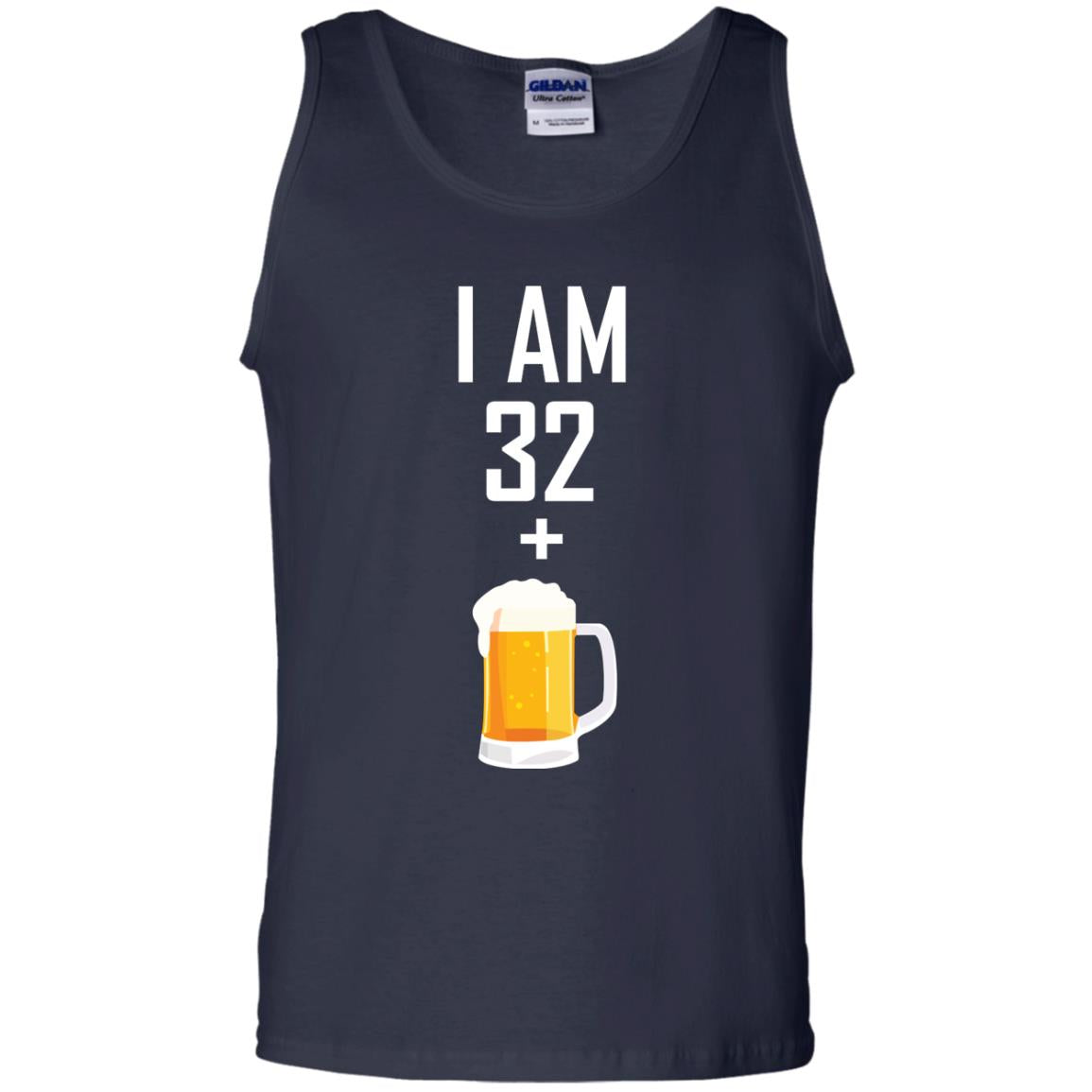 I Am 32 Plus 1 Beer 33th Birthday T-shirt Navy