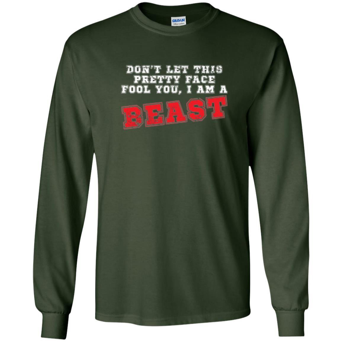 Wrestling T-shirt Don_t Let This Pretty Face Fool You Forest Green