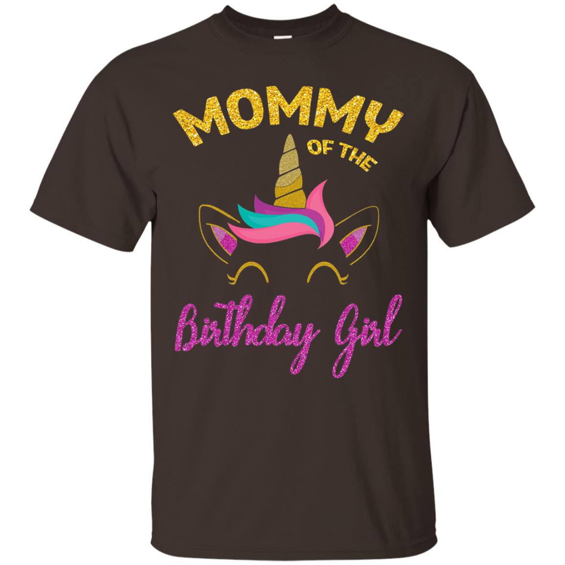 Mommy Of The Unicorn Birthday Girl T-shirt Dark Chocolate