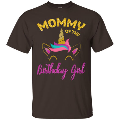 Mommy Of The Unicorn Birthday Girl T-shirt Dark Chocolate