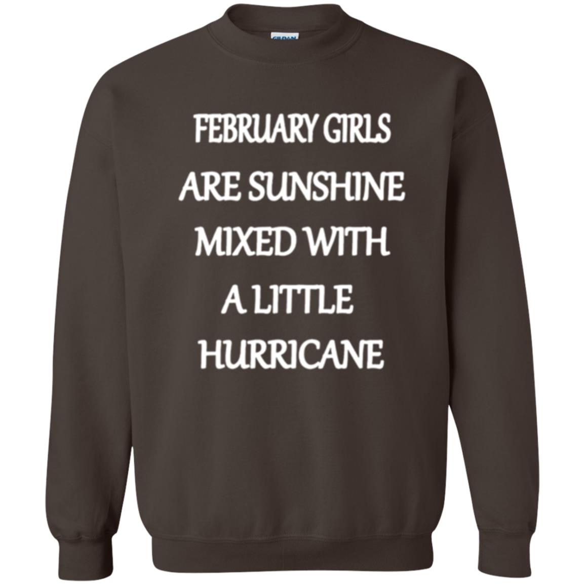 February Girls Are Sunshine Mixed With A Little Hurricane T-shirt Dark Chocolate