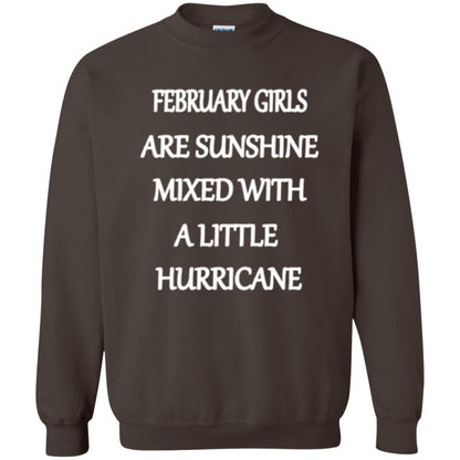 February Girls Are Sunshine Mixed With A Little Hurricane T-shirt Dark Chocolate