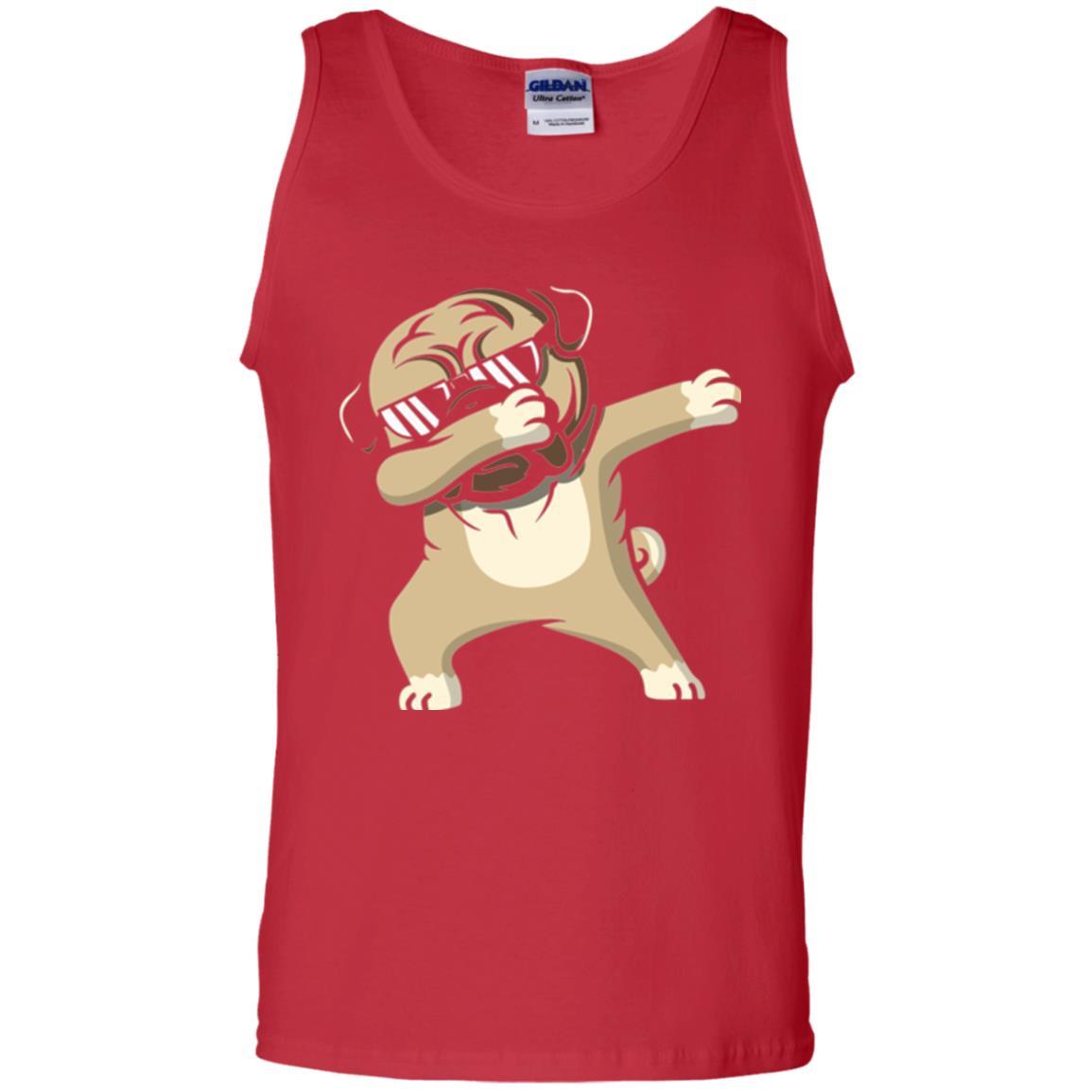 Dog Lover T-shirt Dabbing Pug T-shirt Red