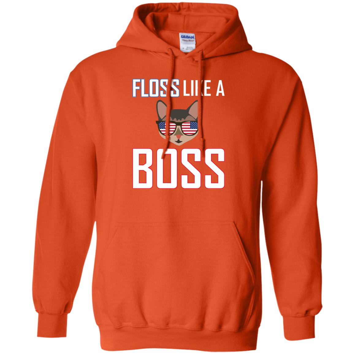 Floss Like A Boss Cat Shirt Orange