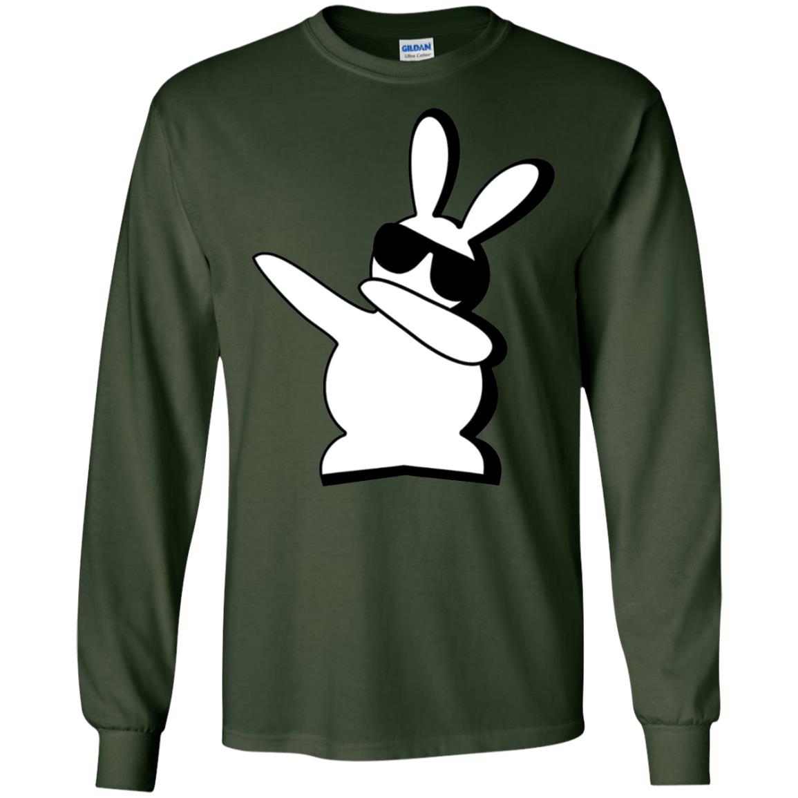 Dabbing Hip Hop Bunny Easter Shirt Forest Green