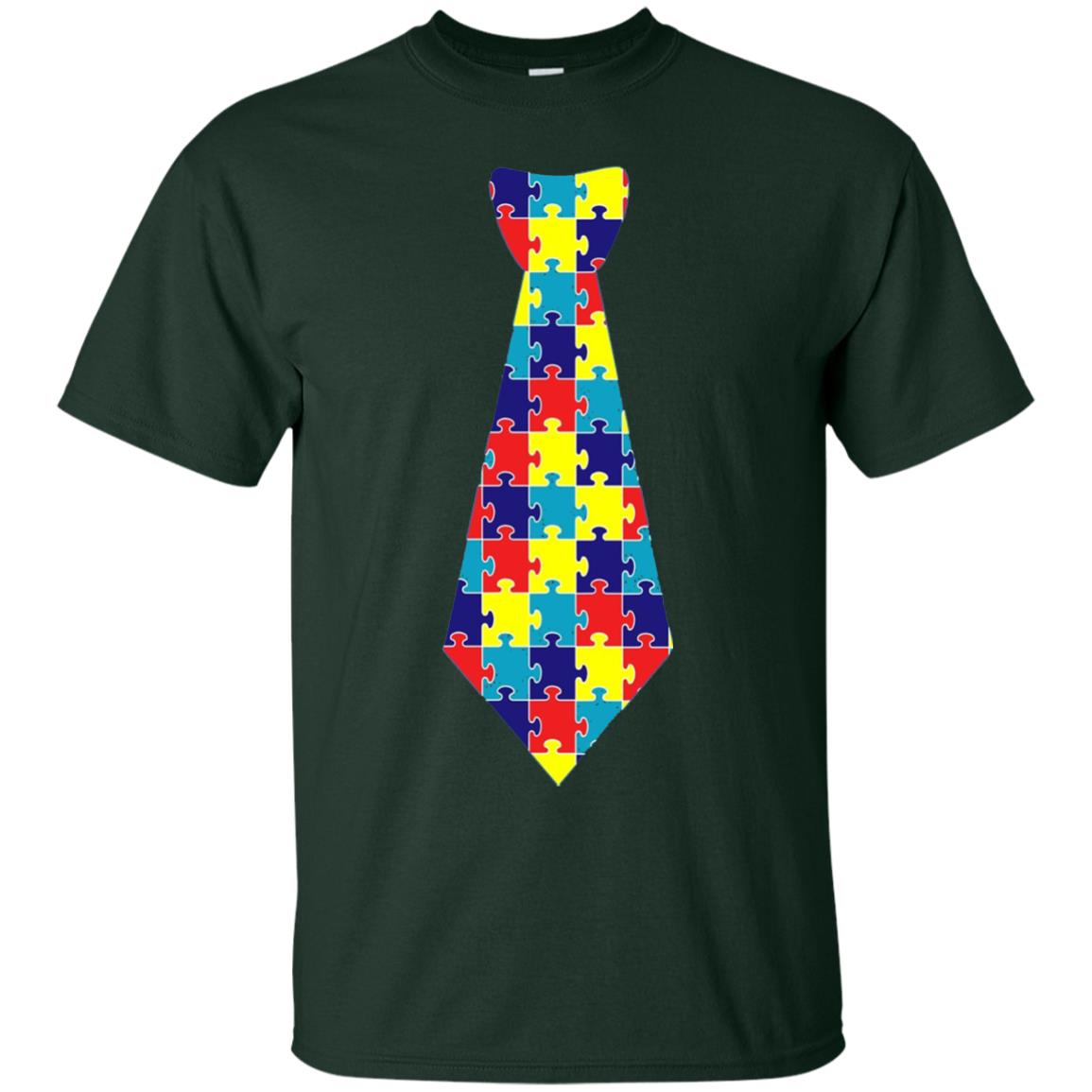 Autism Awareness T-shirt Puzzle Neck Tie 2018 Forest