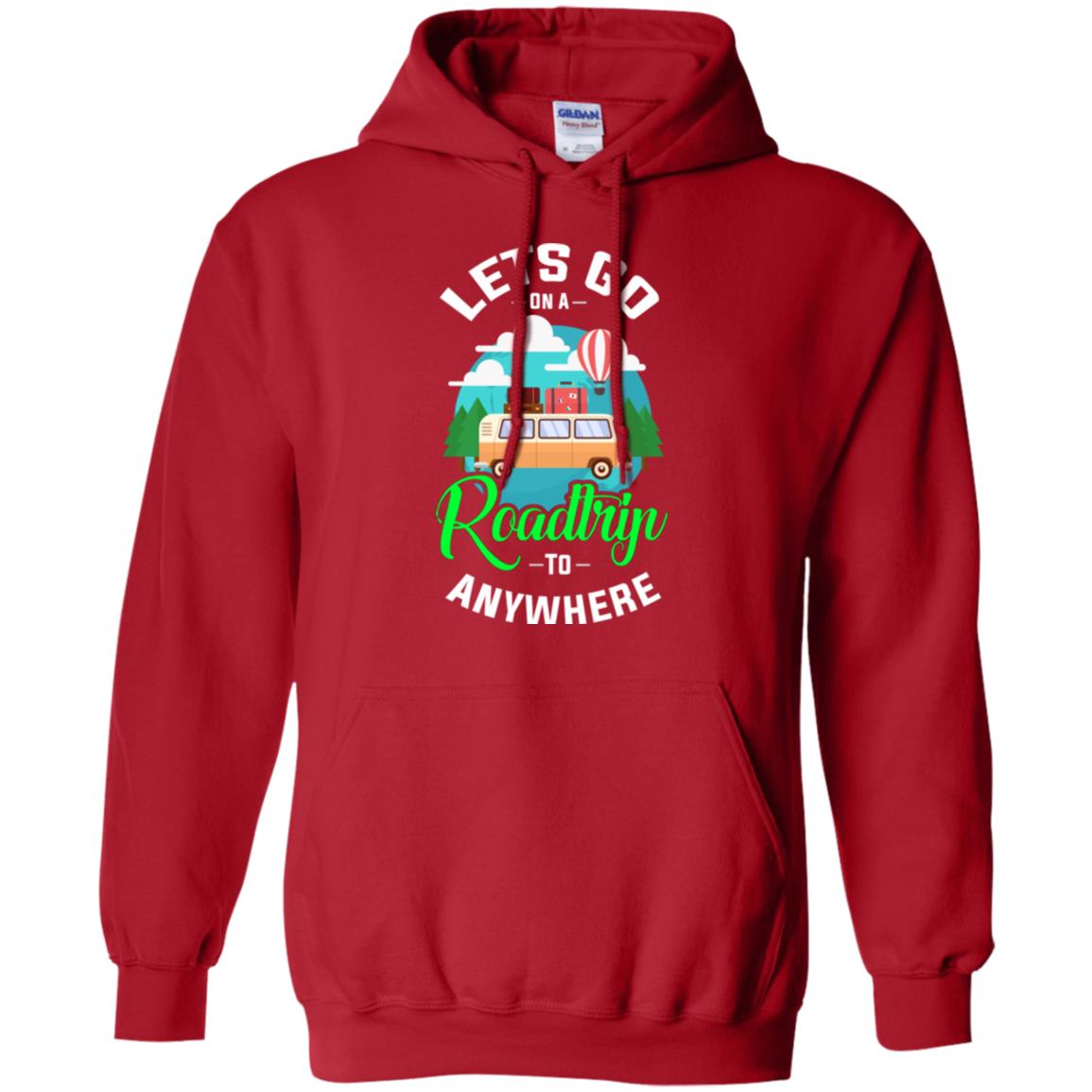Camping T-shirt Lets Go On A Roadtrip To Anywhere Red