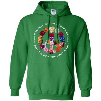 You May Say I_m A Dreamer But I_m Not The Only One Floral Peace Sign Shirt Irish Green