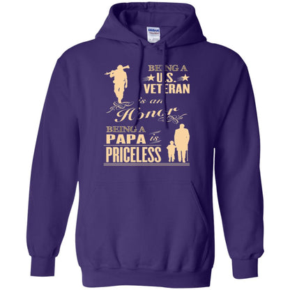 Papa T-shirt Being A U.s Veteran Purple