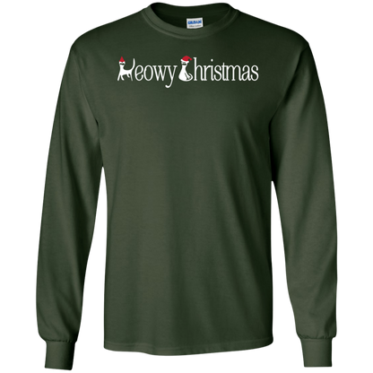 Christmas T-shirt Meowy Christmas Forest Green