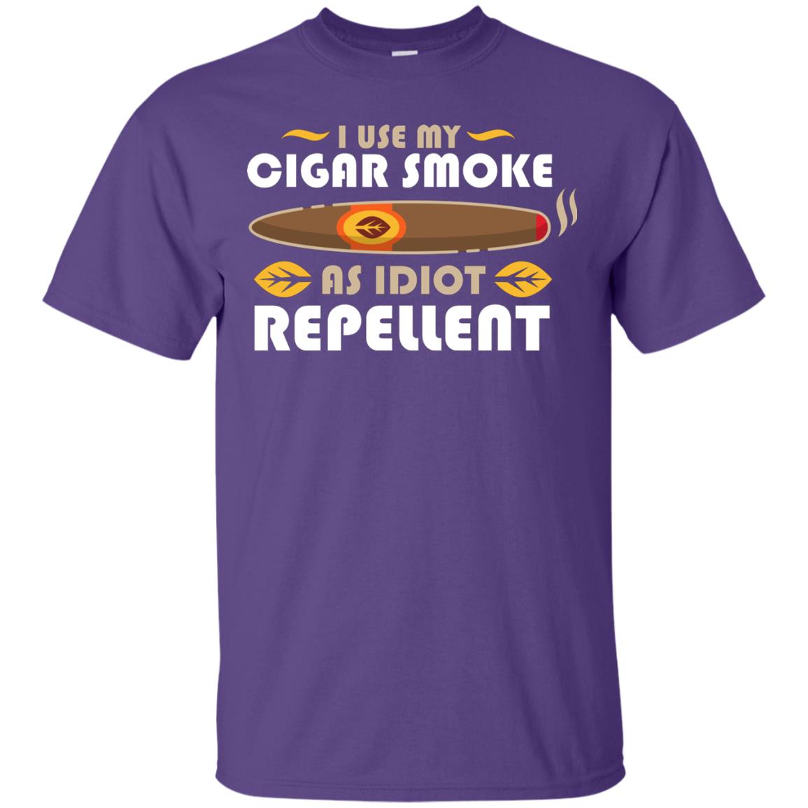 I Use My Cigar Smoke As Idiot Repellent T-shirt Purple