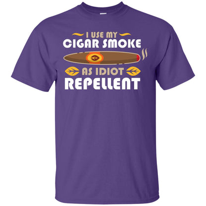 I Use My Cigar Smoke As Idiot Repellent T-shirt Purple