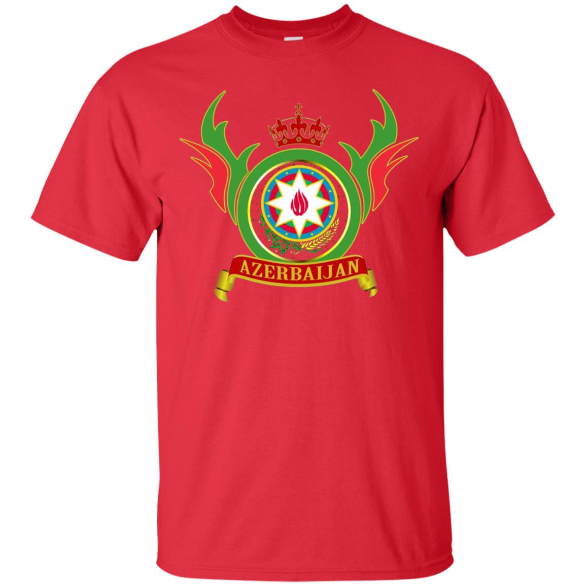 Azerbaijan Arms Coat Flag T-shirt Red