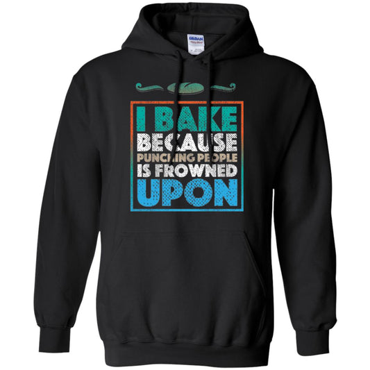 Baking Lovers T-shirt I Bake Because Punching People Is Frowned Upon Black