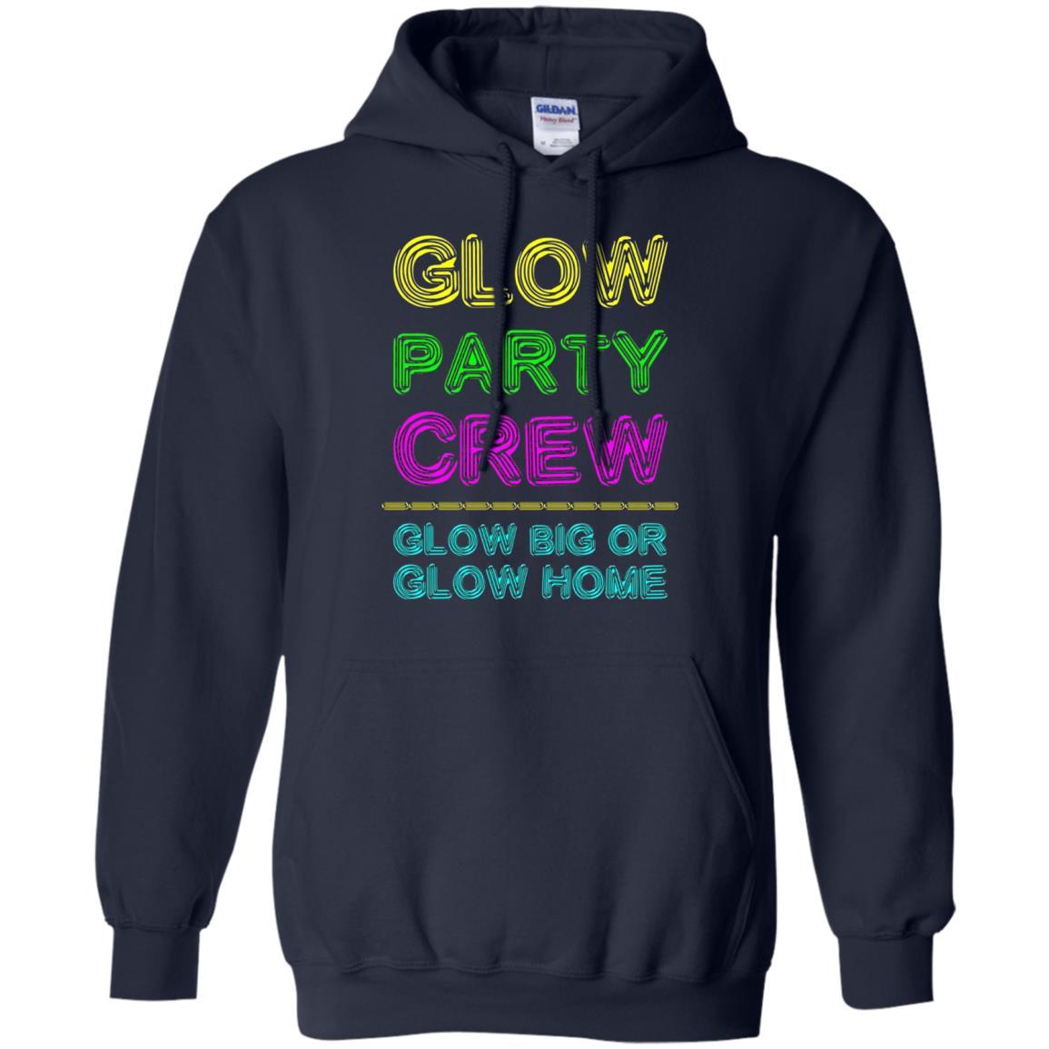 Funny Party T-shirt Glow Party Crew Navy