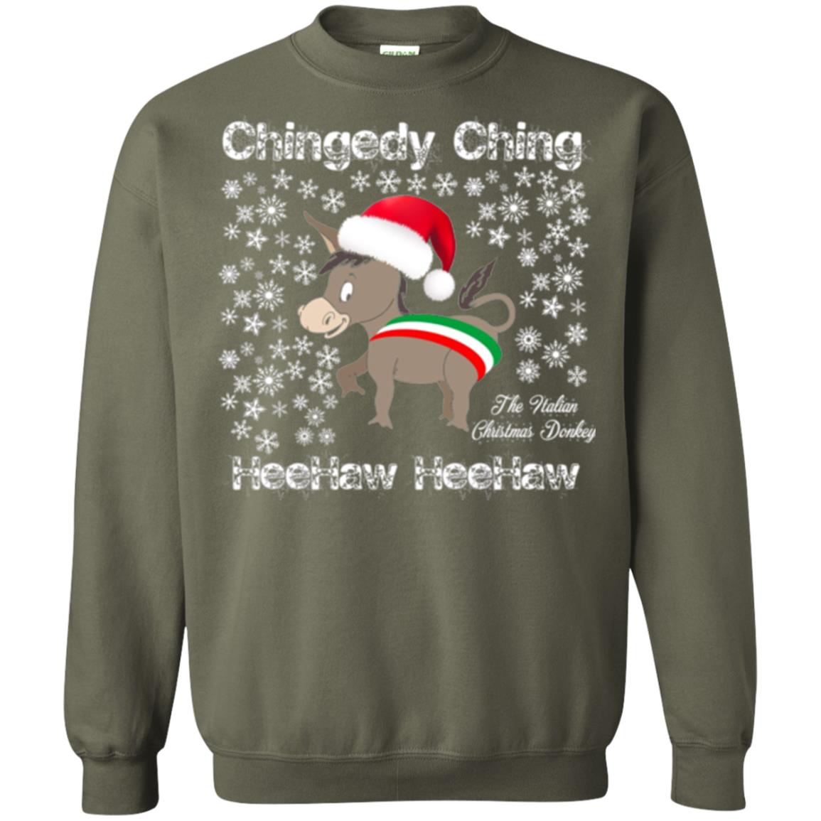 Christmas T-shirt The Italian Christmas Donkey Military Green