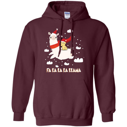Fa La La La Llama With Labrador X-mas Gift Shirt Maroon