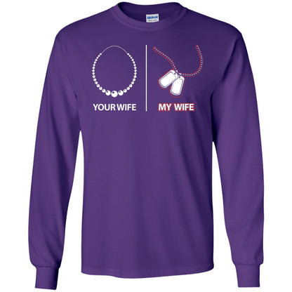 Your Wife My Wife Military Husband Shirt Purple