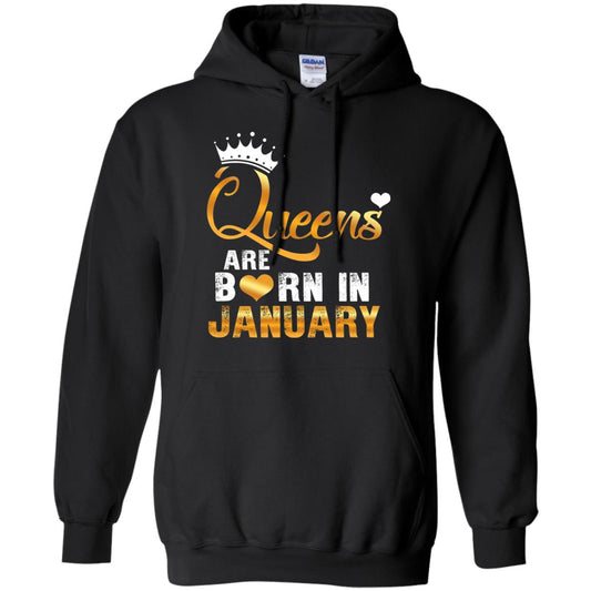 Birthday T-shirt Queens Are Born Iin January Black