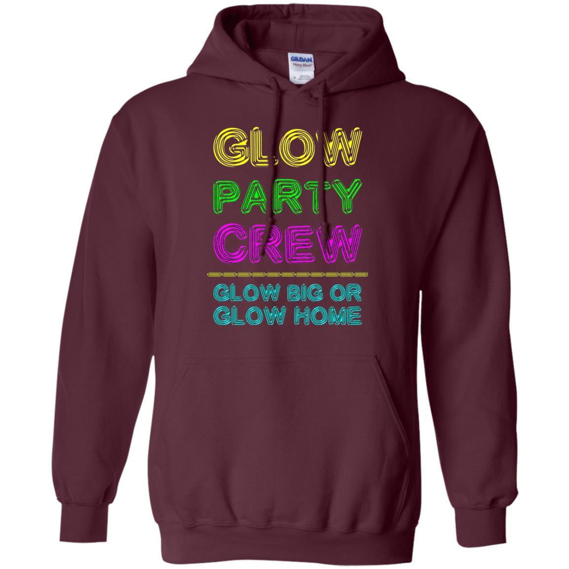 Funny Party T-shirt Glow Party Crew Maroon
