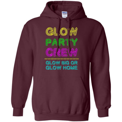 Funny Party T-shirt Glow Party Crew Maroon