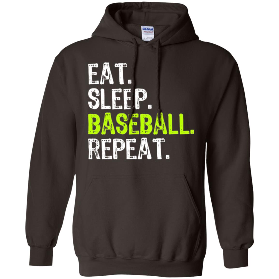 Baseball T-shirt Eat Sleep Baseball Repeat Dark Chocolate