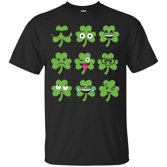 Emoji Shamrock St. Patrick_s Day T-shirt Black