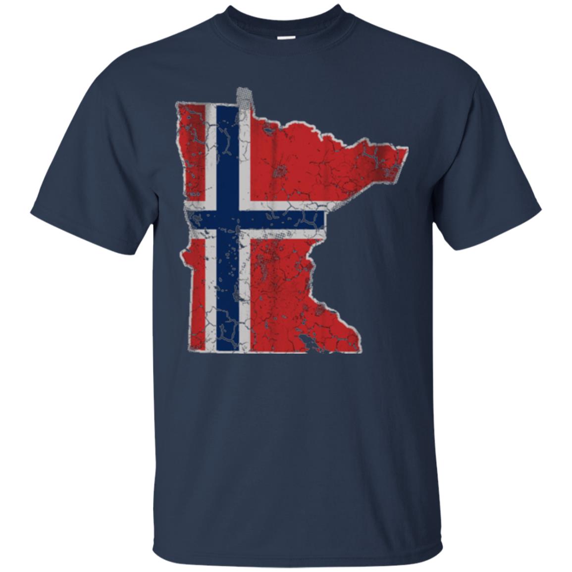 Minnesota Norwegian American Norge Norway Flag T-shirt Navy