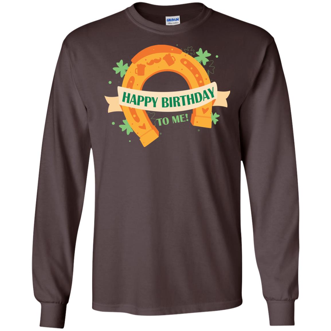 Happy Birthday To Me Shamrocks Saint Patrick's Day T-shirt Dark Chocolate