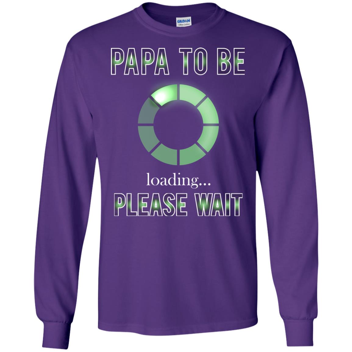 Papa To Be Loading Please Wait T-shirt Purple