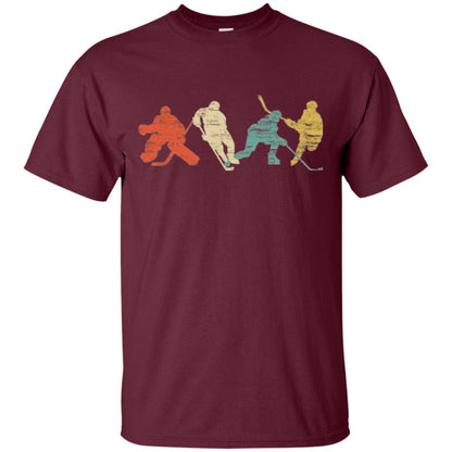 Classic Vintage Style Ice Hockey T-shirt Maroon