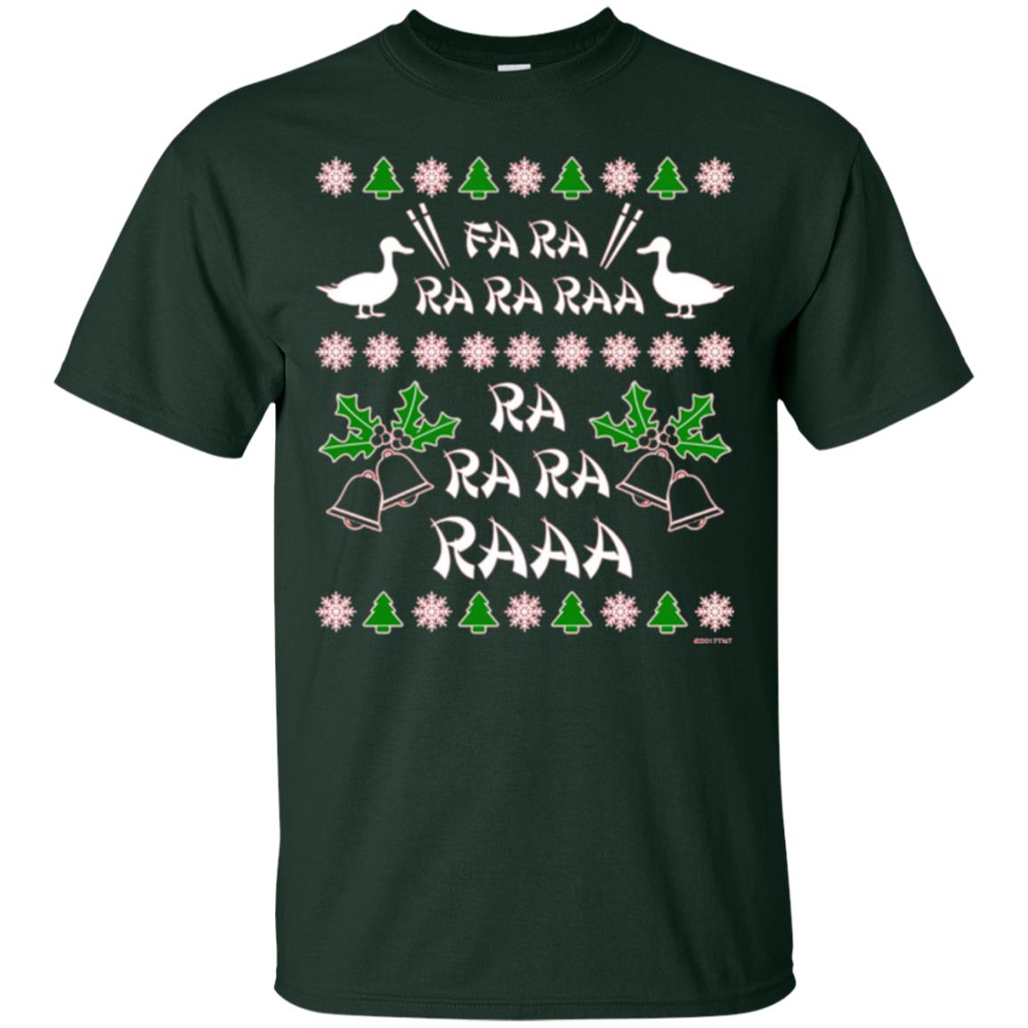 Christmas T-shirt Fa Ra Ra Chinese Duck Dinner Forest Green