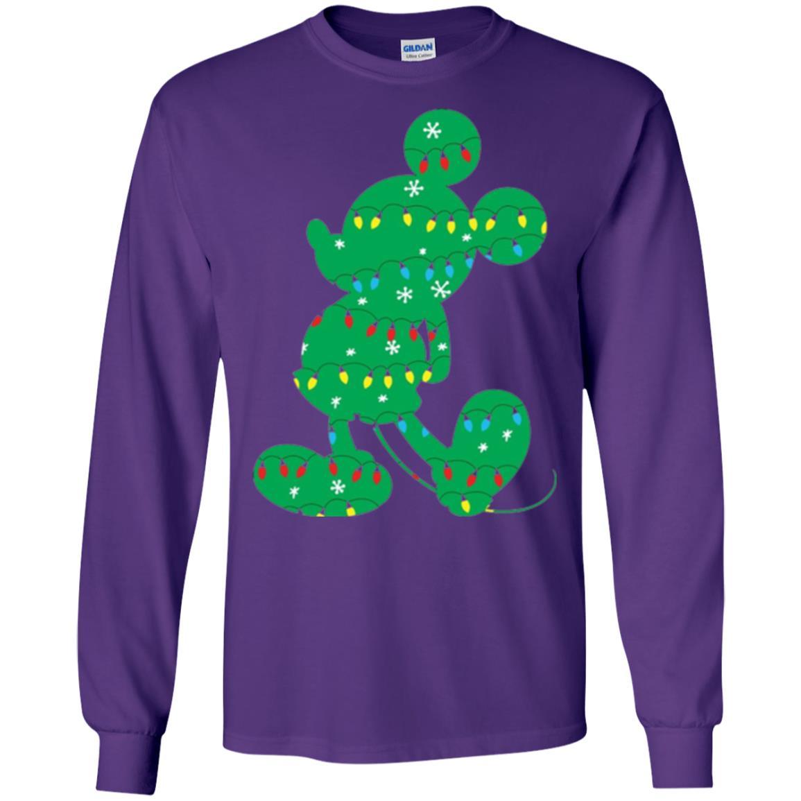 Christmas T-shirt Disney Mickey Mouse Fairy Lights Purple