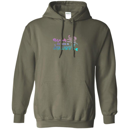 Mermaids Are Born In January Birthday T-shirt Military Green