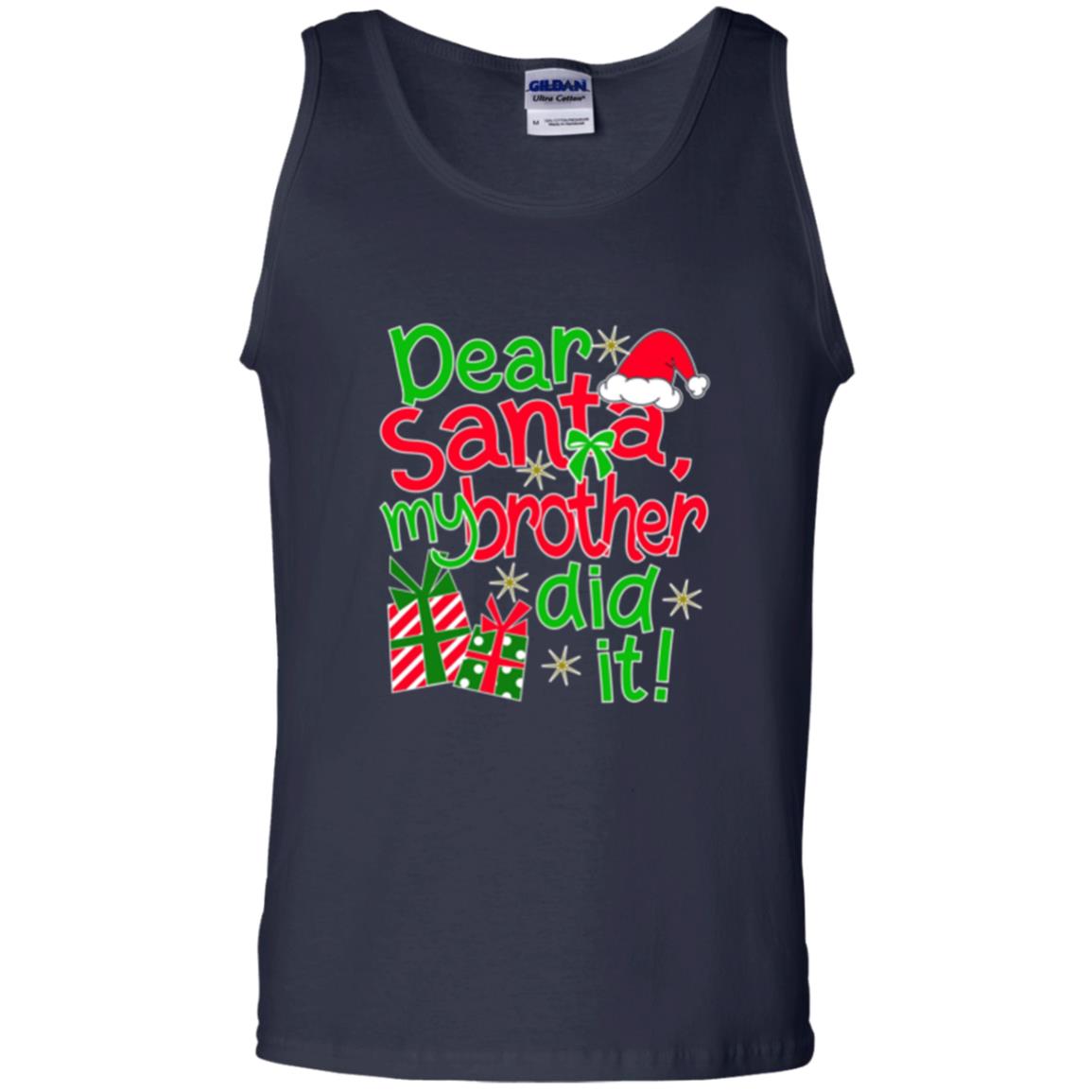 Christmas T-shirt Dear Santa My Brother Did It Navy