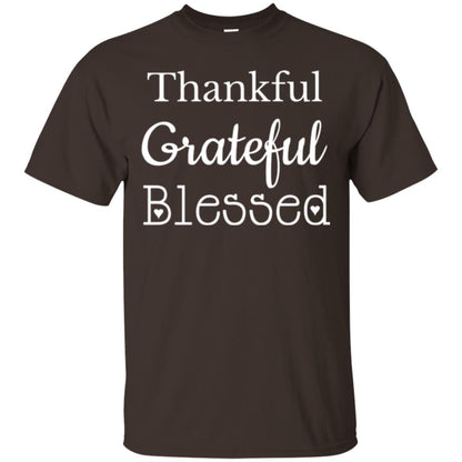 Thankful Grateful Blessed Christian Encouragement T-shirt Dark Chocolate