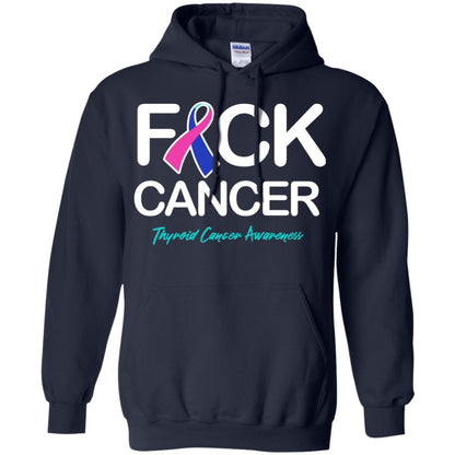 Fck Cancer Thyroid Cancer Awareness T-shirt Navy