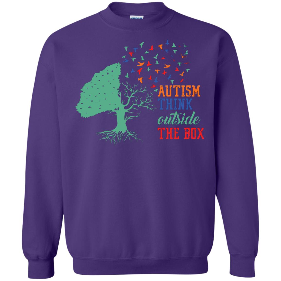 Autism Think Outside The Box Autism Awearness T-shirt Purple