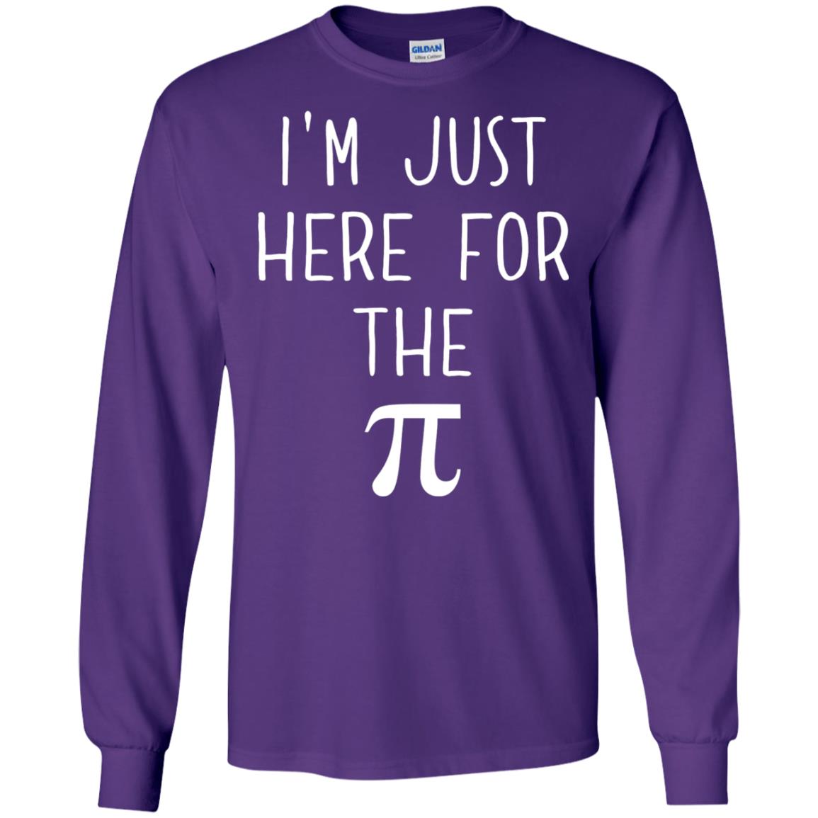 Funny Pi Day Shirt Im Just Here For The Pi Purple