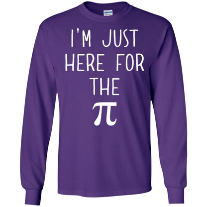 Funny Pi Day Shirt Im Just Here For The Pi Purple